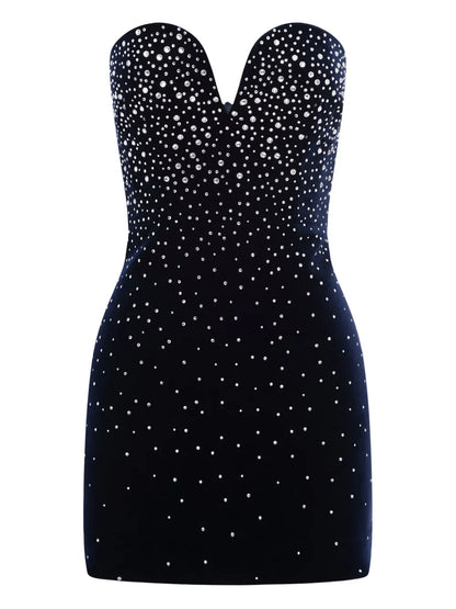 Crystal-Embellished Mini Dress