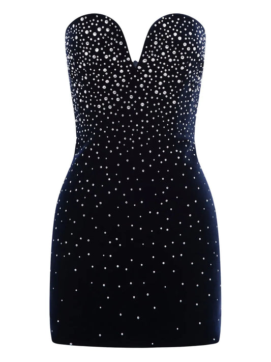 Crystal-Embellished Mini Dress