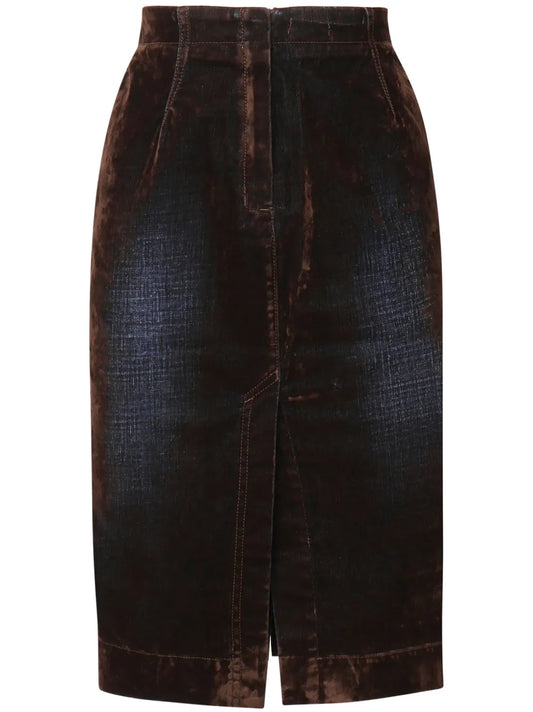 Panelled Denim Skirt