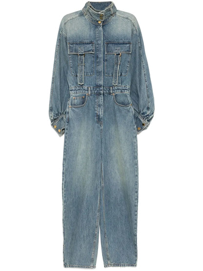 Illustration Denim Jumpsuit