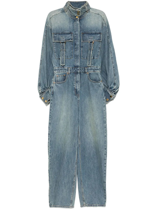 Illustration Denim Jumpsuit