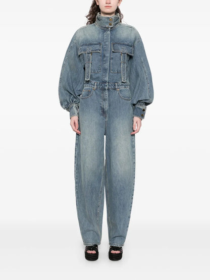 Illustration Denim Jumpsuit