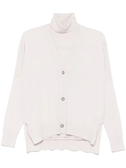 Fine-Knit Vest And Cardigan Set