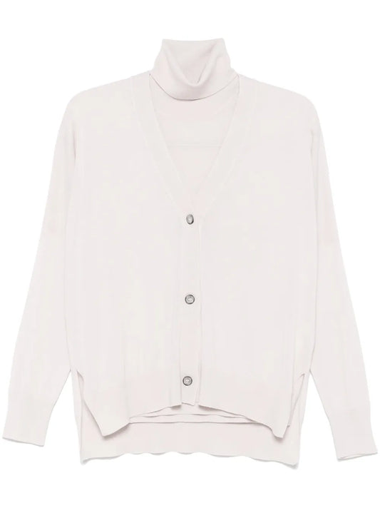 Fine-Knit Vest And Cardigan Set