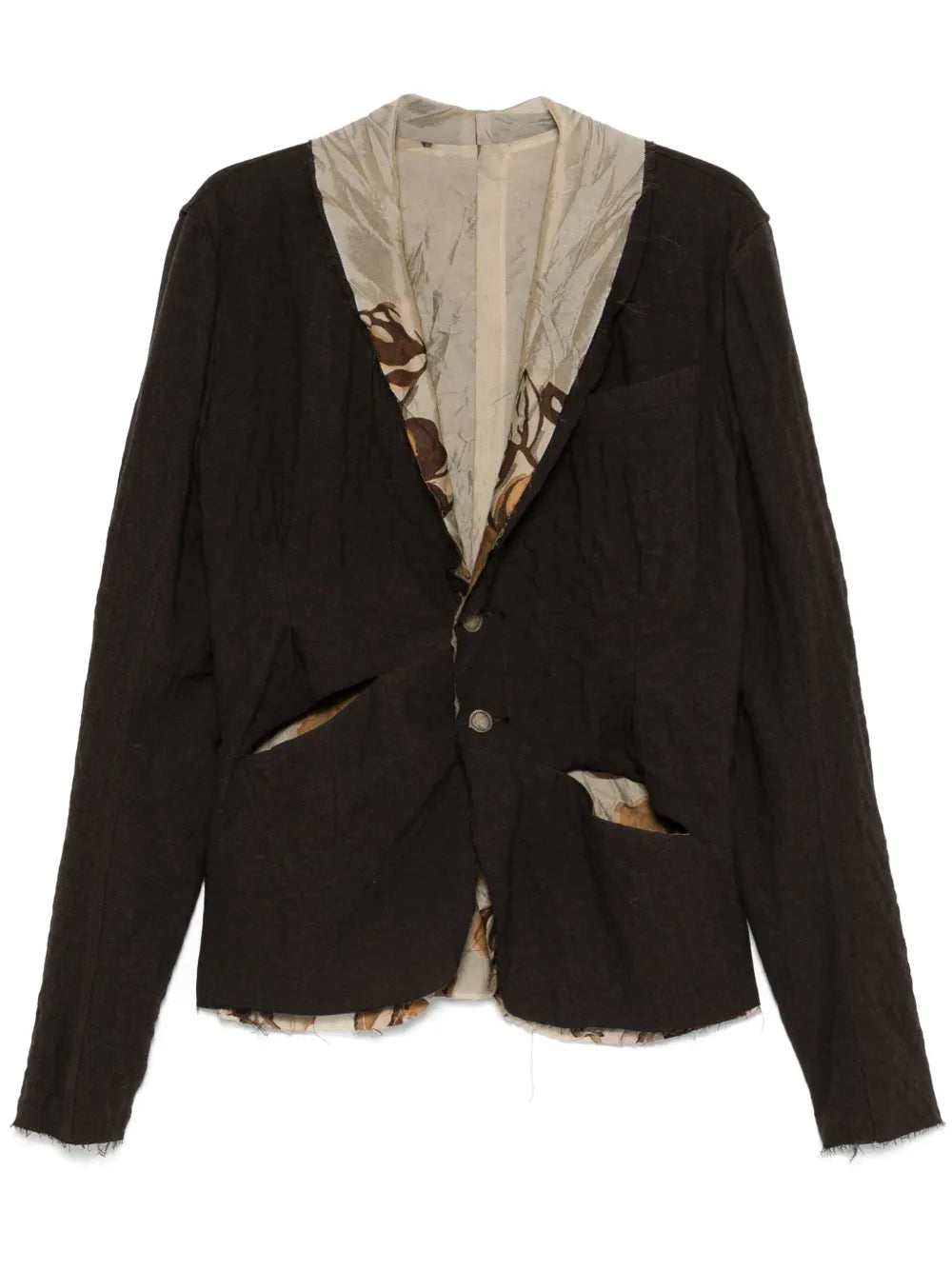 Contrasting-Trim Blazer