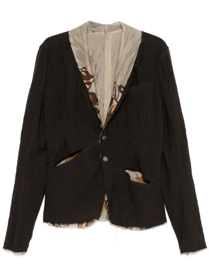 Contrasting-Trim Blazer