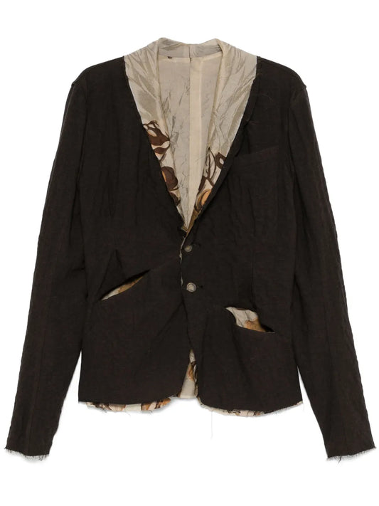 Contrasting-Trim Blazer