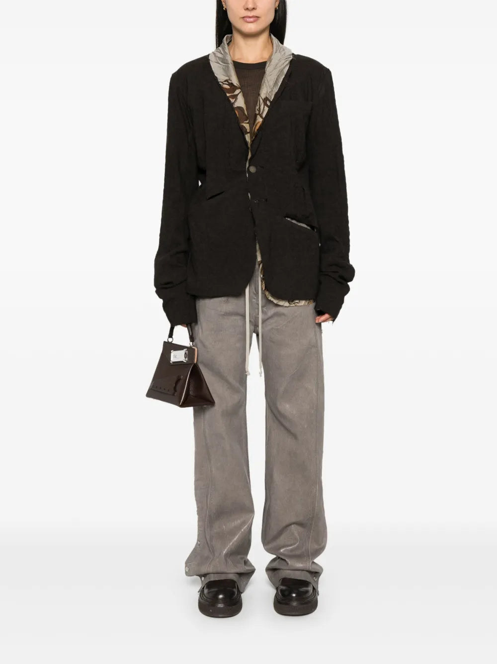 Contrasting-Trim Blazer