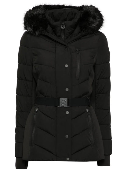 Faux Fur Trim Scuba Coat