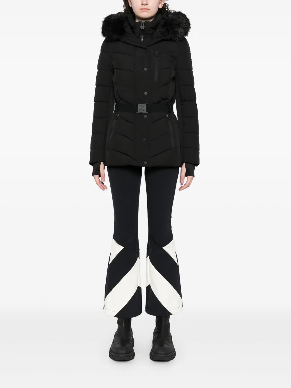 Faux Fur Trim Scuba Coat