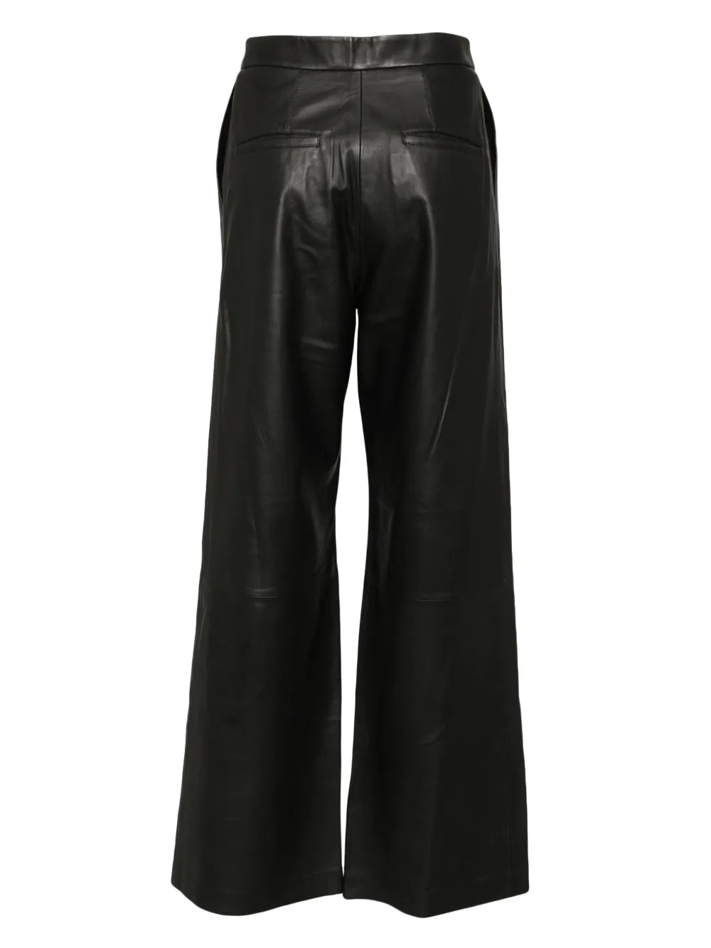 Wide-Leg Leather Trousers