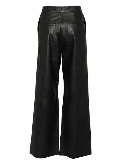 Wide-Leg Leather Trousers