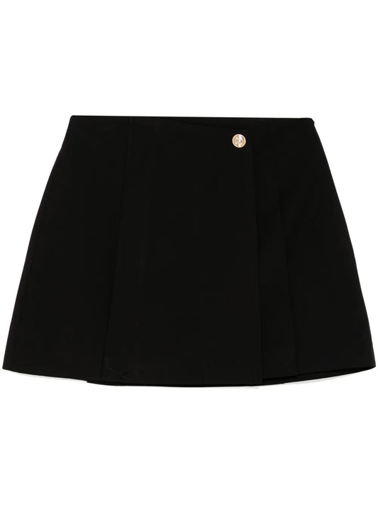 Logo Embossed Button A-Line Skirt
