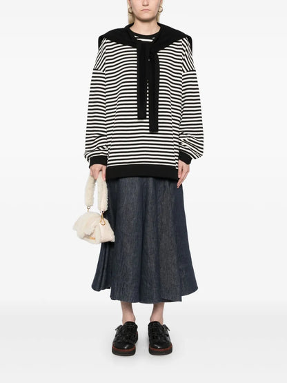 Wrap-Around Scarf Sweatshirt