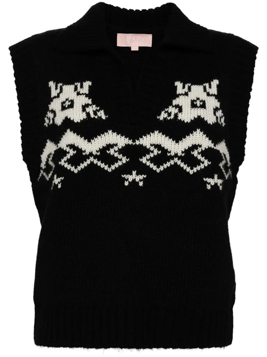 Intarsia Knitted Vest