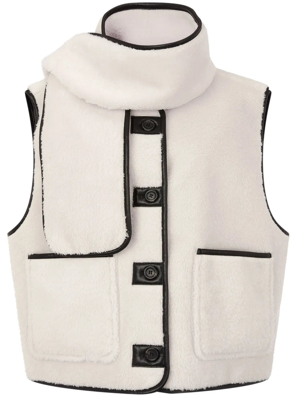 Muffler-Set Shearling Vest