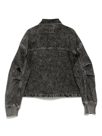 Knit-Panelled Denim Jacket