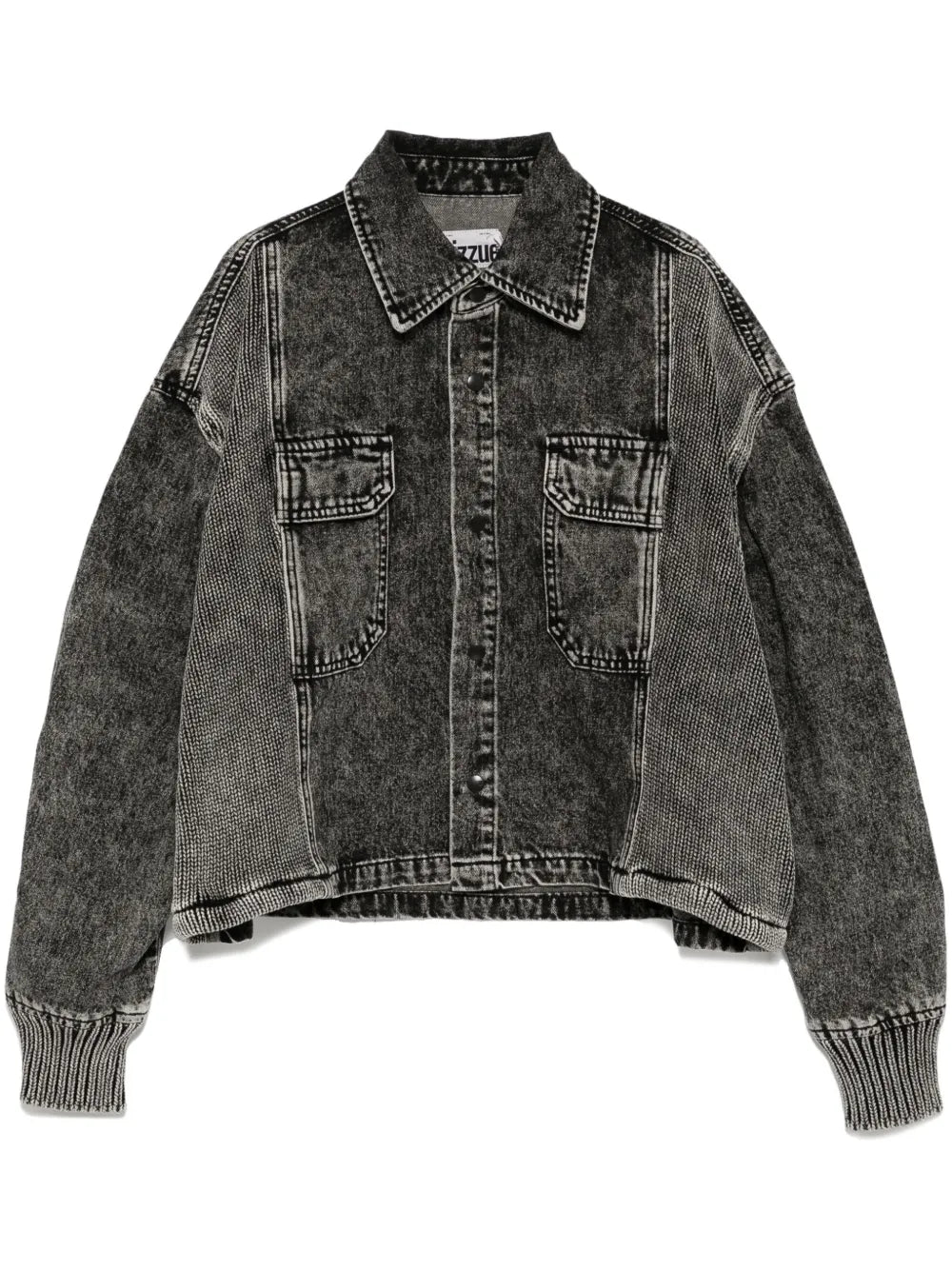 Knit-Panelled Denim Jacket