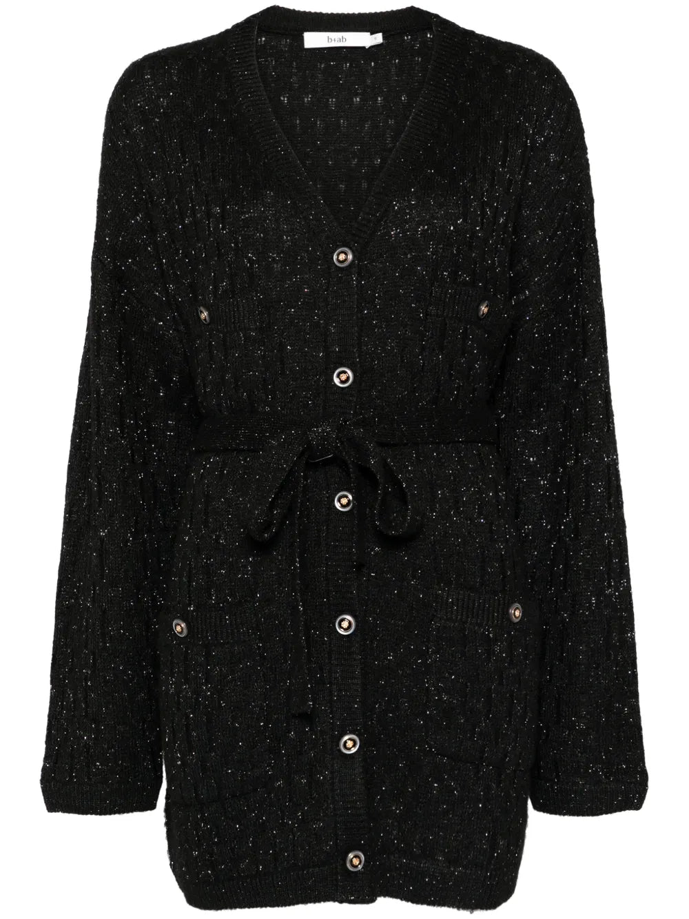 Belted V-Neck Knit Dress