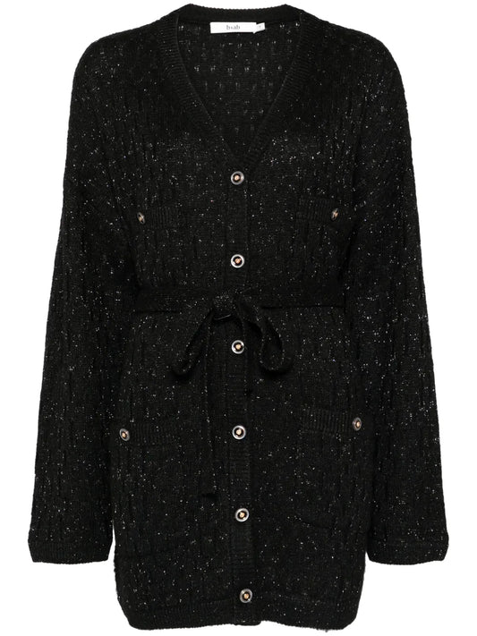 Belted V-Neck Knit Dress