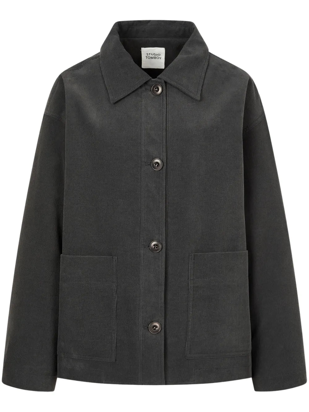 Corduroy Spread-Collar Shirt Jacket