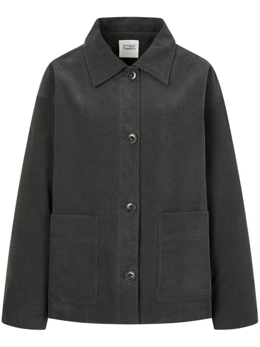 Corduroy Spread-Collar Shirt Jacket