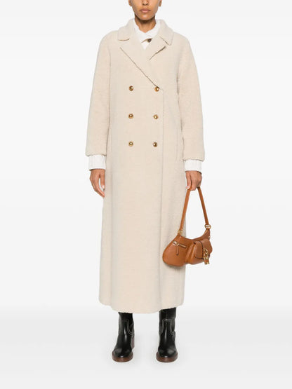 Faux Fur Double-Breasted Coat