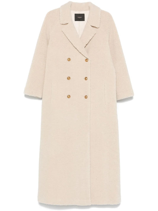 Faux Fur Double-Breasted Coat