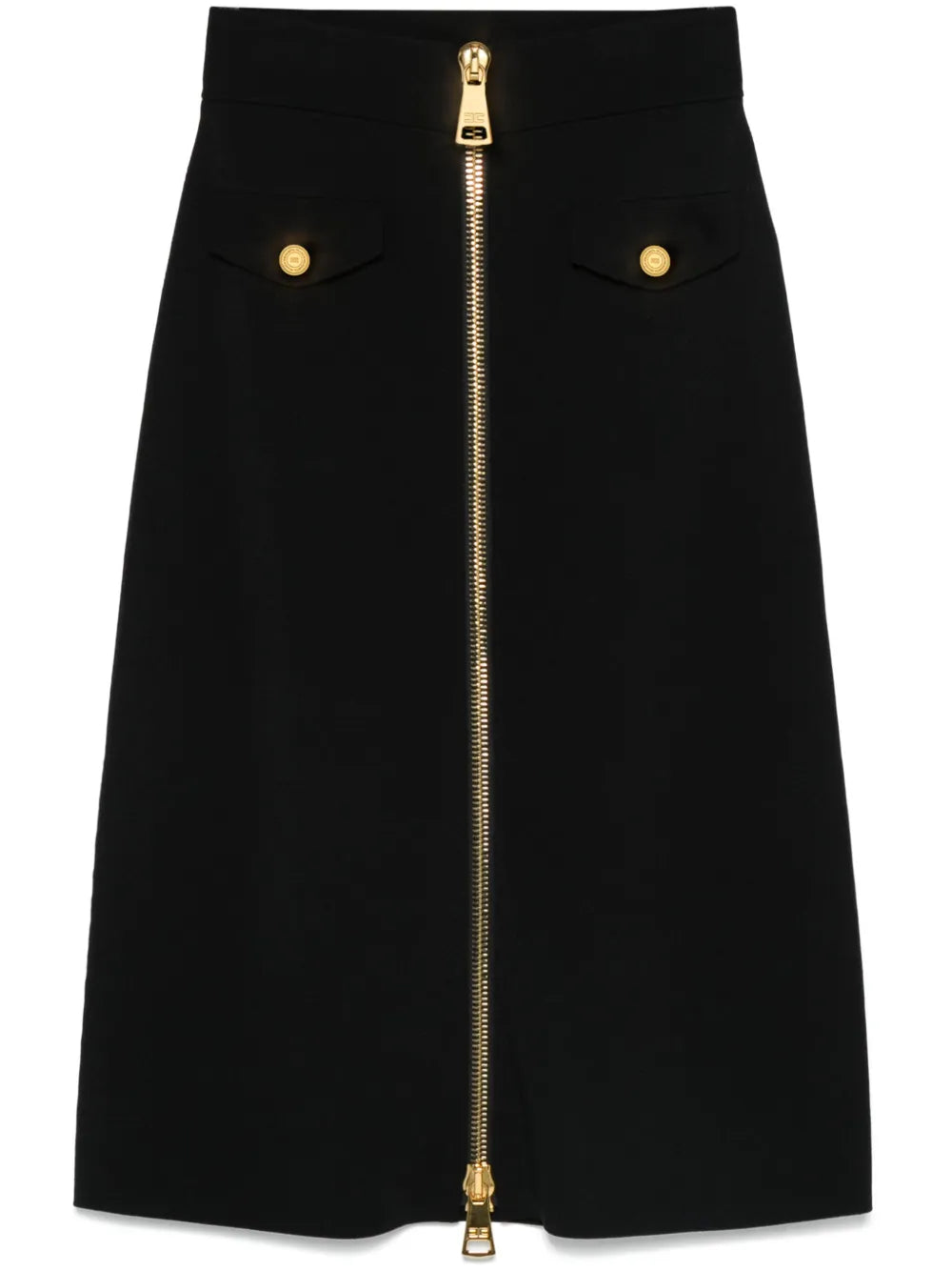 Zip-Up Midi Skirt