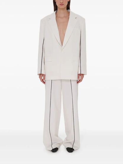 Piped-Trim Blazer