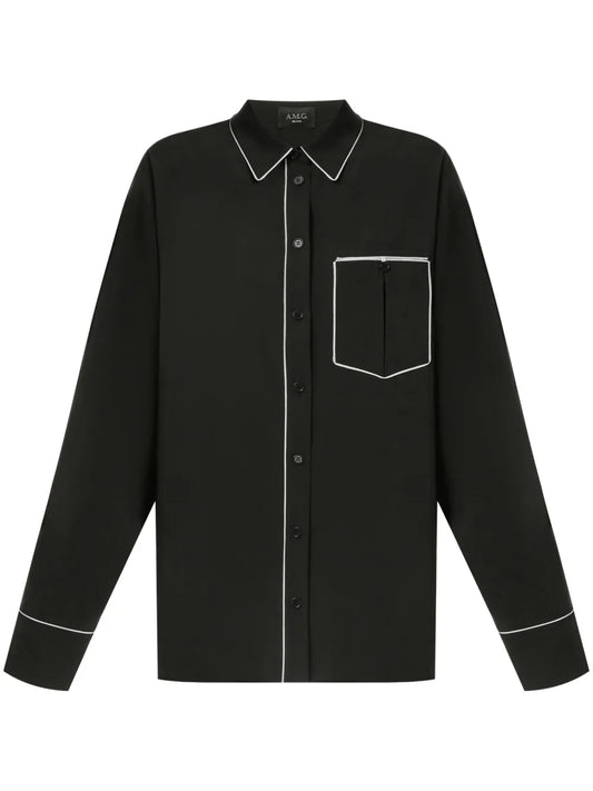 Contrast-Trim Shirt