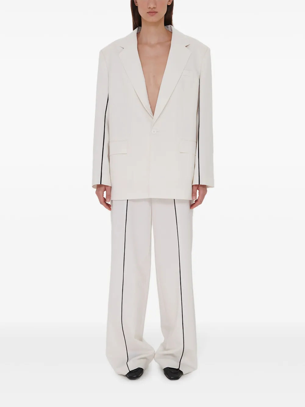 Contrast-Piping Trousers