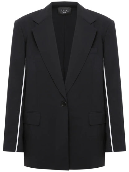 Contrast-Piping Blazer
