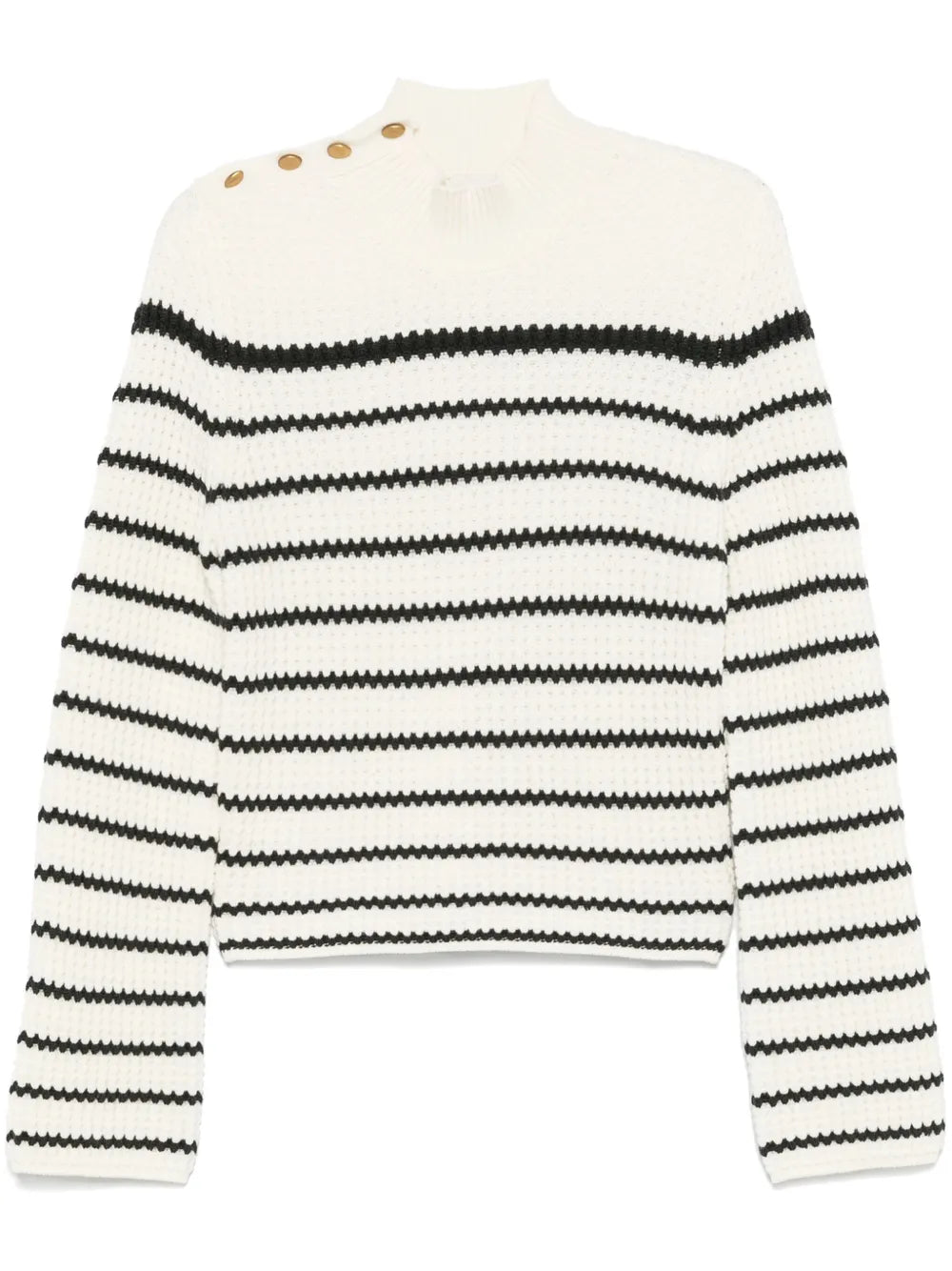 High-Neck Striped Sweater
