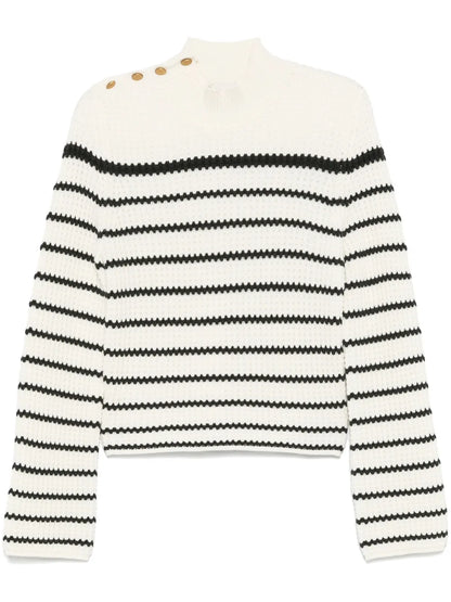 High-Neck Striped Sweater