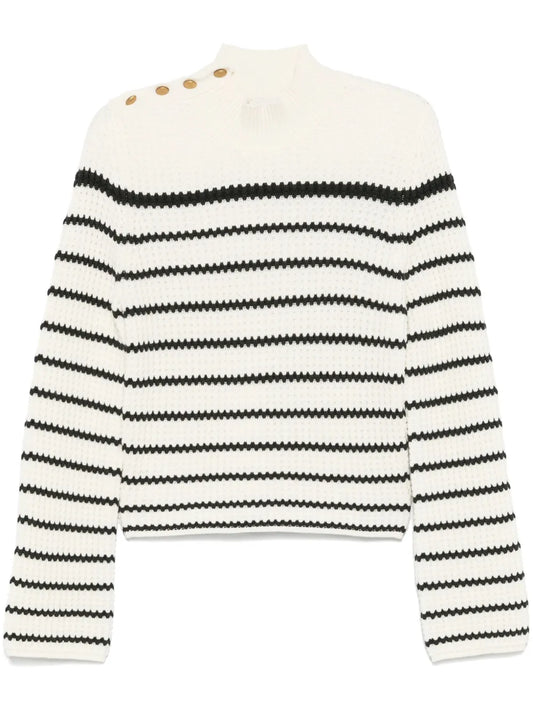 High-Neck Striped Sweater