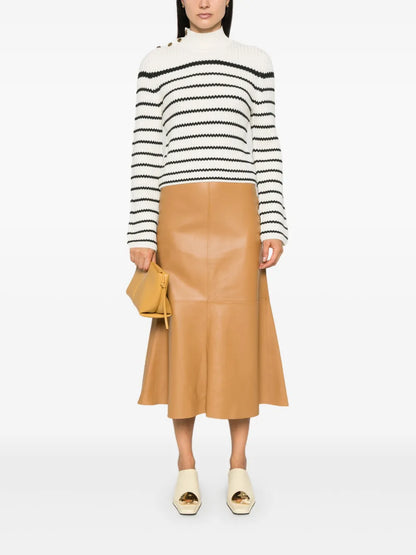 High-Neck Striped Sweater