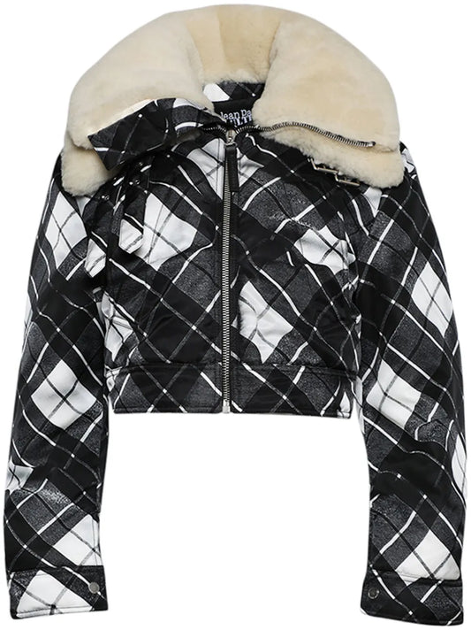 Layered Shearling-Collar Jacket