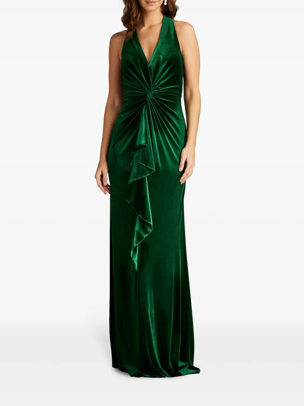Cider Twist-Drape Velvet Gown