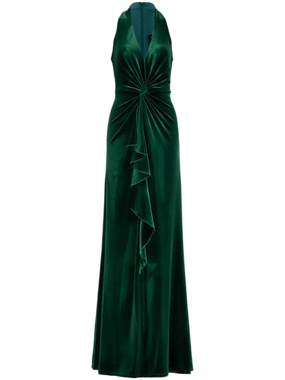Cider Twist-Drape Velvet Gown
