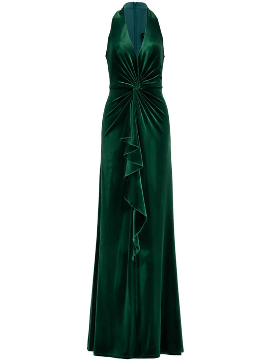 Cider Twist-Drape Velvet Gown