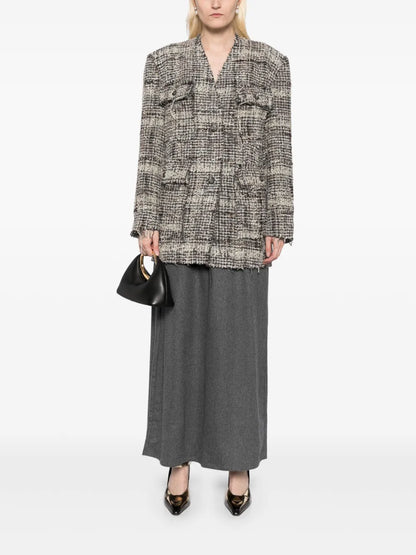 V-Neck Tweed Jacket