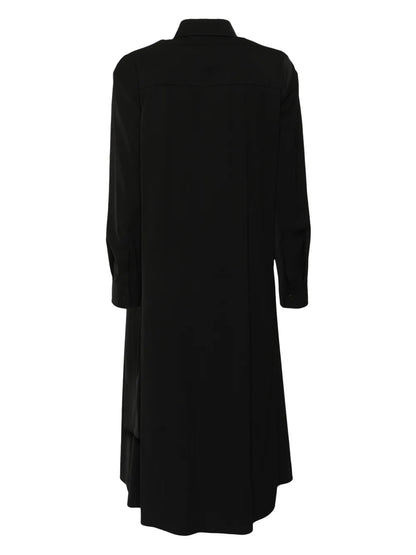 Hidden-Pleat Maxi Shirt Dress