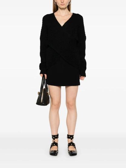 Crossover-Neck Sweater
