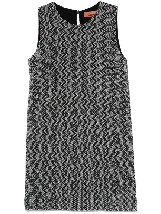 Sleeveless Zig-Zag Mini Dress