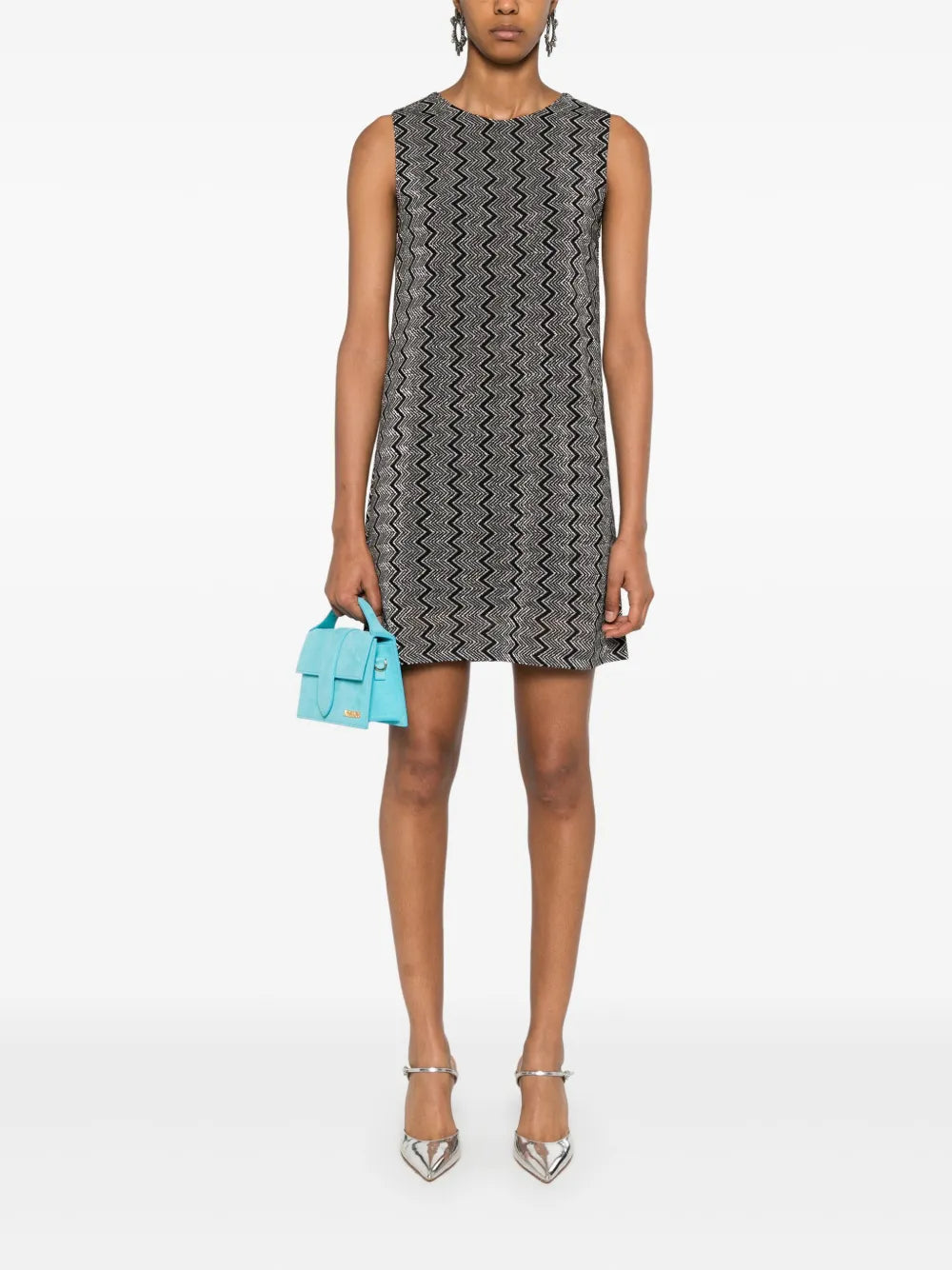 Sleeveless Zig-Zag Mini Dress