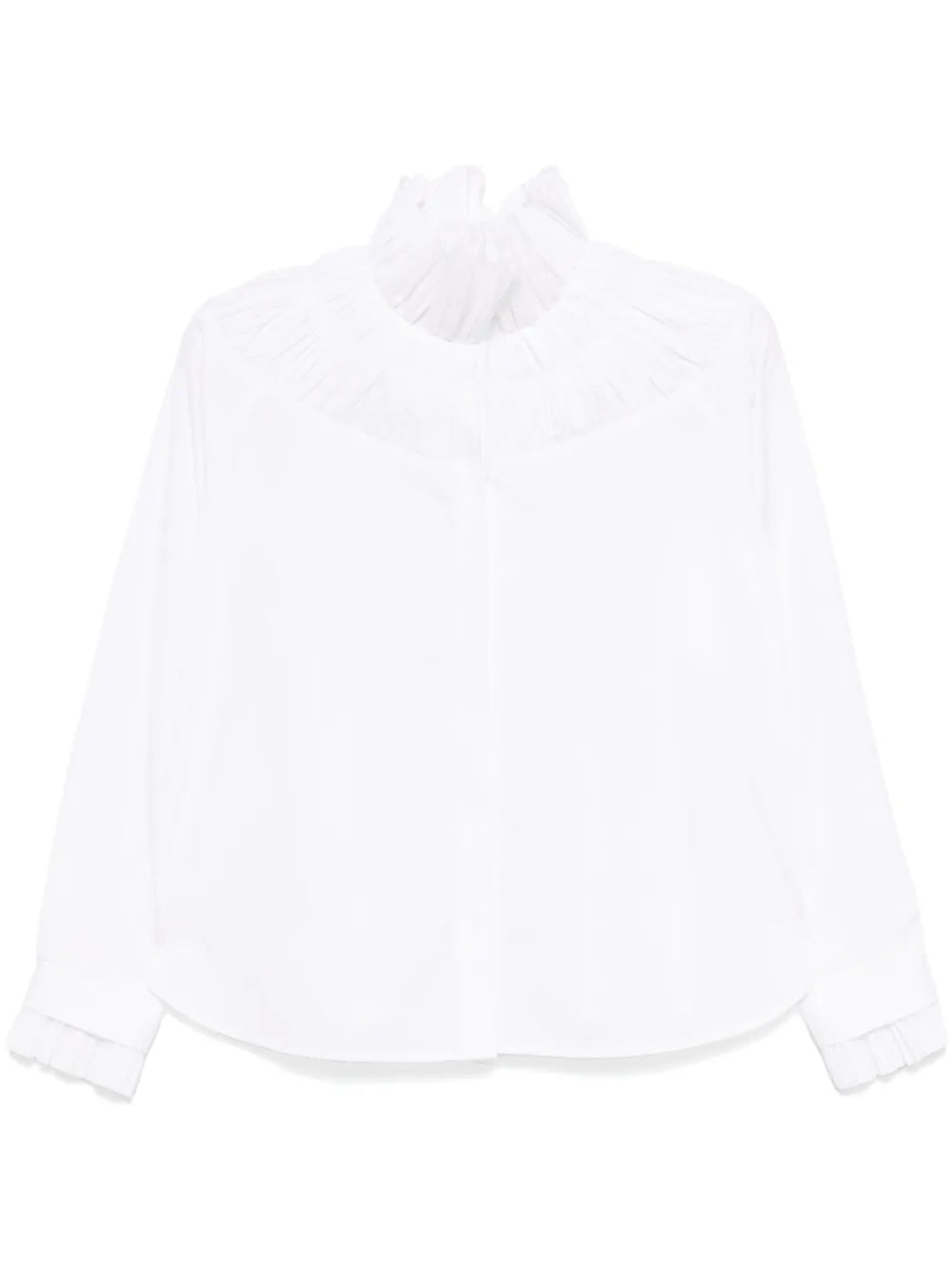 Fraise-Collar Cotton Shirt