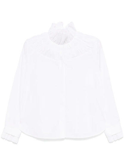 Fraise-Collar Cotton Shirt