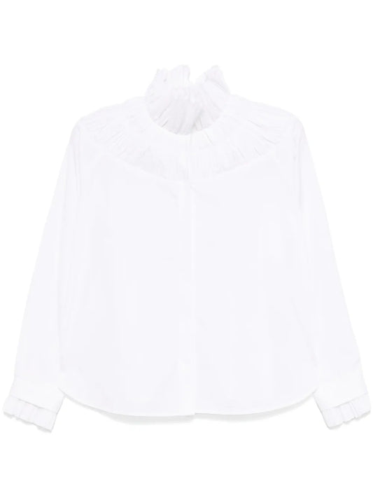 Fraise-Collar Cotton Shirt
