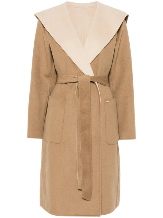 Two-Tone Hooded Coat